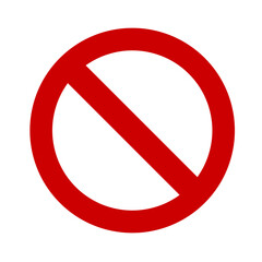 Prohibition circle symbol. Red ban banned icon. Stop sign. Forbidden element vector illustration isolated on white background - obrazy, fototapety, plakaty