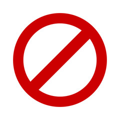 Obraz na płótnie Canvas Prohibition circle symbol. Red ban banned icon. Stop sign. Forbidden element vector illustration isolated on white background