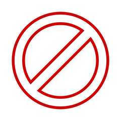 Prohibition circle symbol. Red ban banned icon. Stop sign. Forbidden element vector illustration isolated on white background