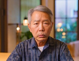 Obraz premium 怒っているシニア男性