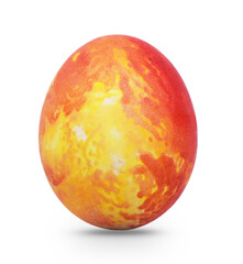 Colorful easter egg with abstract pattern isolated on white background. High quality photo