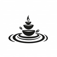 spa logo, abstract, minimalist, black and white