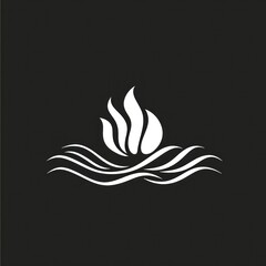 spa logo, abstract, minimalist, black and white