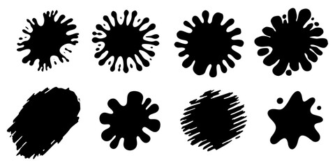 blot shapes collection. ink splash design elements