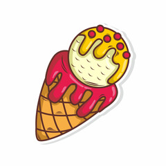 Ice cream doodle illustration art. hand draw style