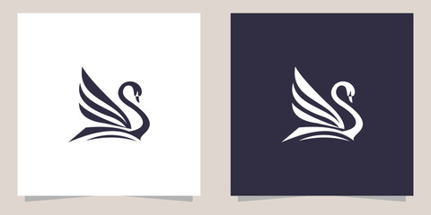 Fototapeta na wymiar swan logo design template