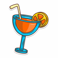 lemon drink cartoon doodle art. hand draw illustration