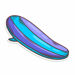 surf board doodle cartoon art. hand draw illustration