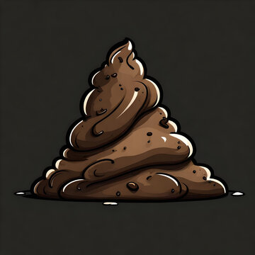 cartoon drawing of a pile of poop feces