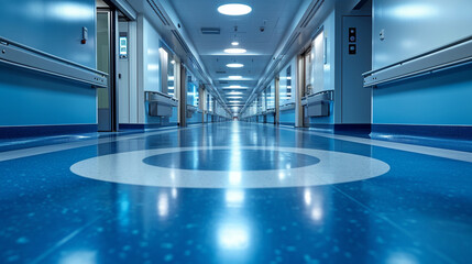 The corridor and waiting room of the innovative hospital