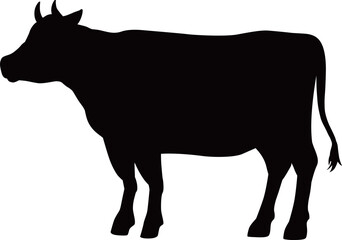牛の黒色シルエット