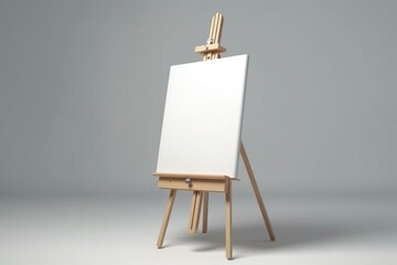 isolated white canvas on easel. Generative AI