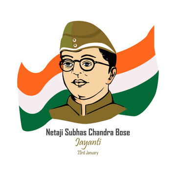 Netaji Subhash Chandra Bose Jayanti Vector, illustration. 23 January Birth anniversary of Subhash Chandra Bose.