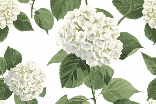 Hydrangea flower background. Floral botanical pattern for decorative designs