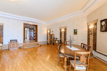 Fototapeta premium standard room interior apartment. view kind of decor home decoration in hostel house for sale. empty room renovated