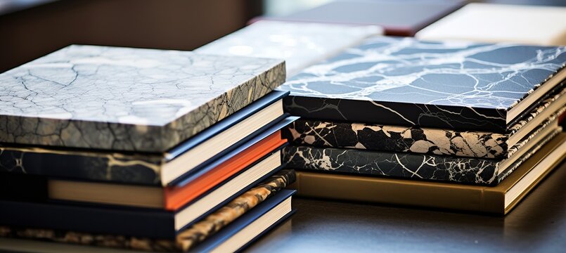 Vintage elegance  swirling patterns and aged textures of antique book s marbled endpapers