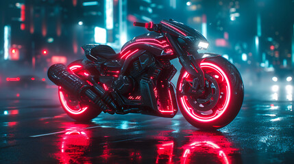 Neon lade motor bike