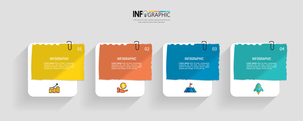 Infographics design template business concept with 4 steps vector	