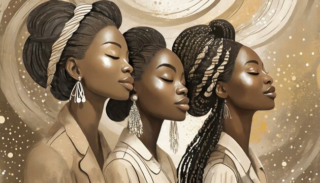 black women group with braids