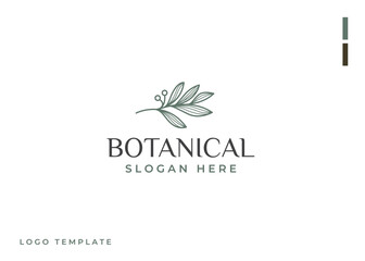 Leaf Plant Flower Monoline Logo. Universal creative premium symbol. Vector sign icon logo template. Vector illustration