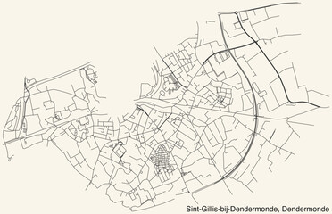 Street roads map of the SINT-GILLIS-BIJ-DENDERMONDE COMMUNITY, DENDERMONDE