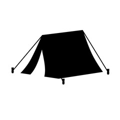 Camp tent silhouette icon vector. Tent silhouette can be used as icon, symbol or sign. Tent icon for design of camp, survival, shelter or leisure activity