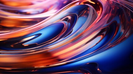 Vibrant macro shot: abstract metallic liquids creating mesmerizing background
