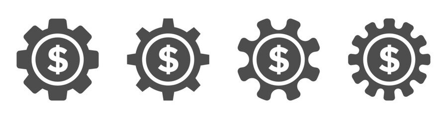 Service cost vector icons. Maintenance cost vector icons set