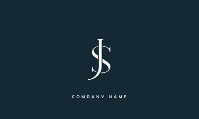 JS, SJ, J, S Abstract Letters Logo Monogram - obrazy, fototapety, plakaty