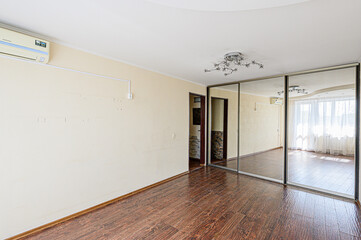 standard room interior apartment. view kind of decor home decoration in hostel house for sale. empty room renovated