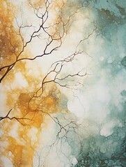 Vintage Style Abstract Nature Inspirations: Modern Art Print for Nature Decor