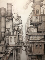 Metropolis Masterpieces: Artisan Cityscape Sketches for Unique Wall Art