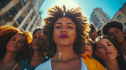 Strength and Unity: Vibrant Wide-Angle Portraits of Diverse Women