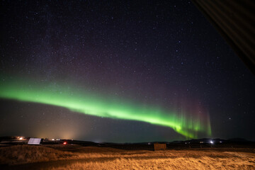 Northern lights in Hella area in winter