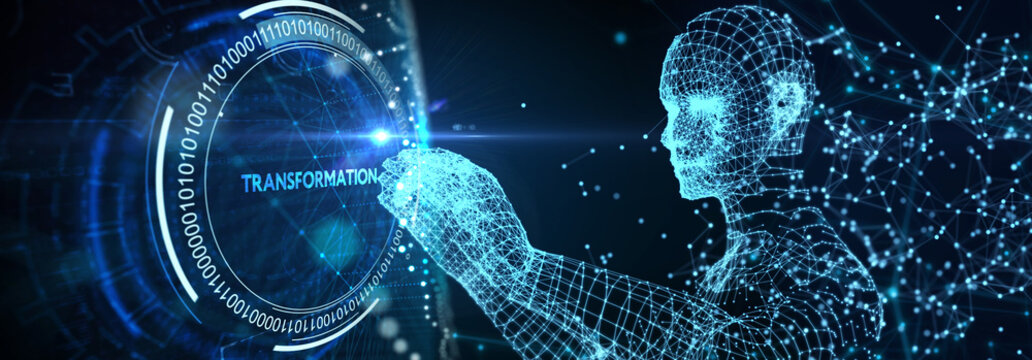 Business Transformation. Future and Innovation Internet and network concept. 3d illustration