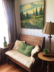 Authentic Rural Home Decors: Field Painting for Rustic Vintage Art