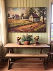 Authentic Rural Home Decors: Vintage Landscape and Country Charm Wall Art