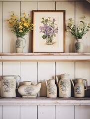 Authentic Rural Home Decors: Vintage Style Wildflower Prints