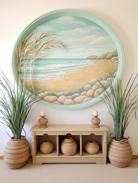 Sun-Kissed Shores: Vintage Beachy Sand Dune Craft Wall Art Painting