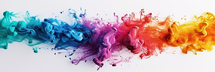 Abstract splashes of paint on white background - Powered by Adobe