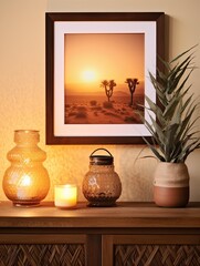 Boho Desert Sunset Imagery: Cottage Decor Warm Tones Art Print