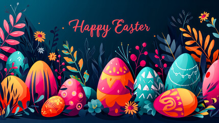 Easter Greeting Card Happy Easter Illustration Graphic Fr&ouml;hliche Ostern Banner Wallpaper Double-Card Background Brainstorming Family Digital Art Magazine Poster 