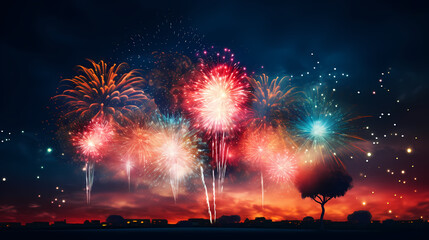 Fireworks background for celebration, holiday celebration concept