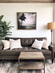 Charcoal Sea: Vintage Coastal Painting, Ocean Views, Beach Wall Art