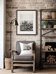 Charcoal-Drawn Ocean Views: Vintage Art Print in Nautical Cottage Style