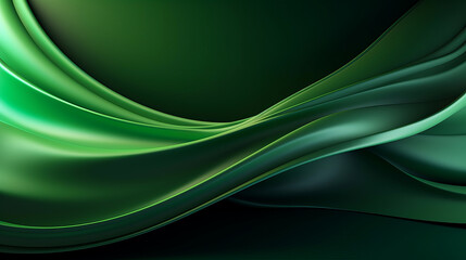 Beautiful luxury 3D modern abstract neon green background composed of waves with light digital effect.