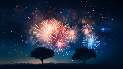 Fototapeta na wymiar Fireworks background for celebration, holiday celebration concept