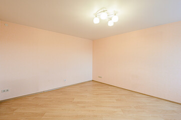Fototapeta premium standard room interior apartment. view kind of decor home decoration in hostel house for sale. empty room renovated