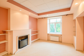 standard room interior apartment. view kind of decor home decoration in hostel house for sale. empty room renovated