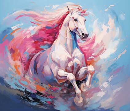 white horse oil paint 